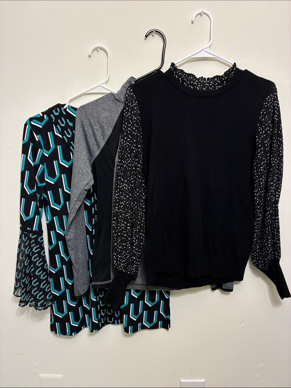 Bundle of 3 PINK VS And more Black Crewneck Sweater with Speckled Sleeves.
